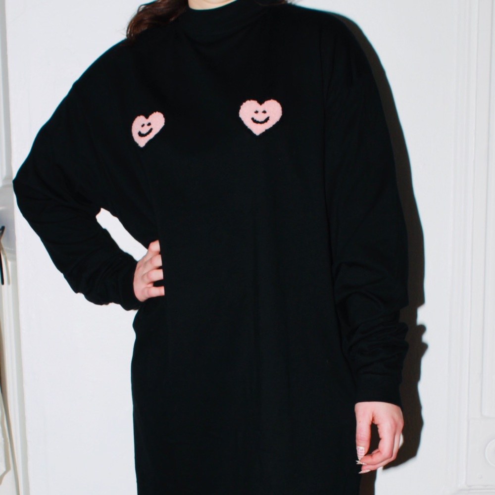 Lazy Oaf Oversize Dress with Heart Patches